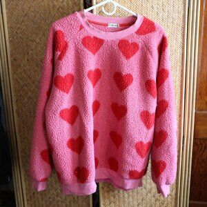 Cath Kidston Women's Jumper L Pink Heart Pullover